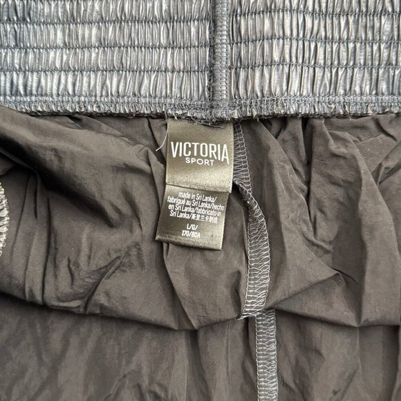 Victorias Secret Sport Cargo Jogger Pant Iridescent Gray Blue‎ Foil Metallic L - Picture 14 of 14